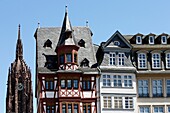 Frankfurt on the Main, Romerplatz, Romerberg, Old Houses, Hesse, Germany