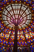 USA, Louisiana, Baton Rouge, Louisiana Old State Capitol Museum, stained-glass rotunda interior