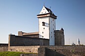 Estonia, Northeastern Estonia, Narva, Narva Castle, 13th century, morning