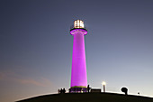 Shoreline Village lighthouse in the evening, Long Beach, California, USA