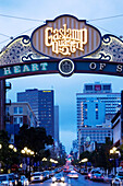 Gaslight Quarter sign, 5th Avenue, San Diego, California, USA