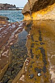 Erosión costera junto al lago Los Clicos Pueblo El Golfo Isla Lanzarote Provincia Las Palmas Islas Canarias España