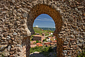 Castillo de Clavijo, Blick vom Burg, bei Logrono, Camino Frances, Jakobsweg, Camino de Santiago, Pilgerweg, UNESCO Welterbe, europäischer Kulturweg, La Rioja, Nordspanien, Spanien, Europa