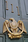 Virginia, Alexandria, Old Town Alexandria, King Street, historic district, antique door knocker, brass, eagle, 111