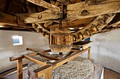 Wind mill mechanism, Consuegra, Toledo province, Castilla la Mancha, Spain