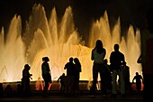 Palau Nacional and Magic fountain at Montjuich, Barcelona, Catalonia, Spain