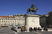 Equestrian statue of King John I in the Praça da Figueira, Lisbon, Portugal