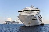Caribbean Cruise Ship docking at the Cayman Islands in the caribbean