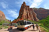 Shuttle at Big Bend Area Mount Zion National Park Utah