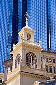 Old State House Boston Massachusetts USA New England tower cupola tower steeple architecture historic contrast old new glasstravel tourist desti