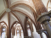 Detail of vaults, Episcopal Palace (19th century) by architect Gaudi, Astorga. Leon province, Castilla-Leon, Spain
