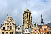 St. Rumbold's Cathedral, Grote Markt, Mechelen. Malines. Flemish Region, Belgium