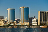 Looking across Dubai Creek to the Deira section of Dubai City, Dubai, United Arab Emirates