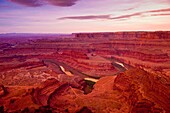 The Colorado River flowing below Dead Horse Point State Park, near Canyonlands National Park, outside Moab, Utah USA