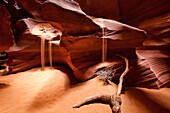 Antelope canyon, Arizona, Curves, Delicate, Desert, Landscape, Nature, Navajo land, Page, Rock, Sand fall, Sandstone, Scenic, Southwest, United states of america, S19-1107329, agefotostock