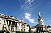 St Martin-in-the-Fields Church and National Gallery on the Left, London, England