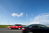 Wind turbines, Biebelried, Lower Franconia, Bavaria, Germany