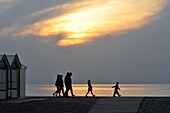 A Family Strolling At Sunset, Somme (80), Picardy, France