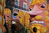 The Gm (Genetically Modified) Corn Float, Parade Of Floats And Carnivalesque Characters On The Place Massena, Carnival Of Nice, Alpes-Maritimes (06), France
