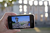 Virtual Tour And Tourist Information On An Iphone On The Site Of The Chateau De La Ferte Vidame, Eure-Et-Loir (28), France