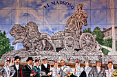 Azulejos Of The Plaza Cibeles On The Restaurant El Madrono, Plaza Puerta Cerrada, Madrid, Spain