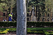 Maintenance Of The Gardens, Plaza Oriente, Madrid, Spain