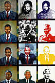 Portraits Of Nelson Mandela In The Entrance Of The Apartheid Museum, Jo'Burg, Johannesburg, Gauteng Province, South Africa