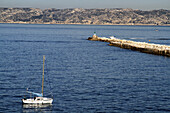 Entry Of The Port Of Marseille With, In The Background, The Calanque Of Niolon On The Cote Bleue, Bouches-Du-Rhone (13), France