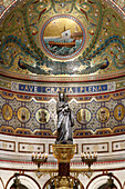 Silver Statue Of The Virgin With Child Exhibited In The Choir, Mosaic-Covered Apse Restored In 2007, Notre-Dame De La Garde Basilica, Also Called The Ìbonne Mereî (Good Mother), Marseille, Bouches-Du-Rhone (13), France