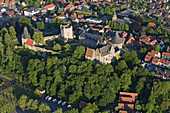 Luftbild, Burg Bentheim, Bad Burgberg und Stadt, Niedersachsen, Deutschland