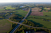 Aerial shot of an autobahn, Lower Saxony, Germany