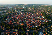 Aerial shot of old town, Goettingen, Lower Saxony, Germany