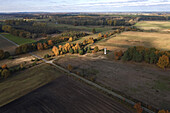 Aerial view of the former GDR border zone near Gartow in Wendland, Lower Saxony, Germany