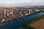 Aerial shot of steelworks, Salzgitter, Lower Saxony, Germany