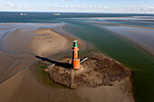 Hohe Weg lighthouse on sandbank, Lower Saxony, Germany
