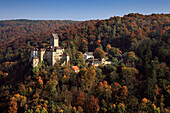 Blick vom Michelsberg zur Burg, Kipfenberg, Naturpark Altmühltal, Fränkische Alb, Franken, Bayern, Deutschland