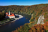 View to the Danube sinuosity at Weltenburg monastery, Danube river, Bavaria, Germany