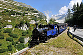 Dampfbahn Furka-Bergstrecke, Kanton Wallis, Schweiz