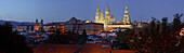 Beleuchtete Kathedrale am Abend, Santiago de Compostela, Provinz La Coruna, Galicien, Nordspanien, Spanien, Europa