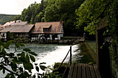 Wassermühle am Blautopf, Blaubeuren, Alb-Donau-Kreis, Schwäbische Alb, Baden-Württemberg, Deutschland, Europa