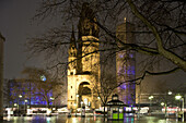 Kaiser Wilhelm Memorial Church at night, Breitscheidplatz, Berlin, Germany, Europe