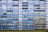 Plattenbauten in der Landsberger Allee, Berlin, Deutschland, Europa