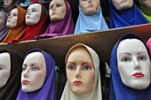Kuala Lumpur (Malaysia): veils for Muslim women, sold in a shop