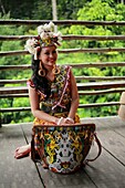 adult, Asia, Asian, beauty, Borneo, celebrate, celebration, Color image, day, ethnic, ethnicity, Female, folk, folklore, head and shoulders, human, indoors, interior, looking at camera, Malaysia, one, one person, people, Sarawak, Shoulders-up, tradition, 