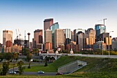 Calgary skyline at dusk, Alberta, Canada