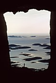 Norway, Nordland, Bronnoysund region, The hole of Torghatten rock and the Coastal Steamer
