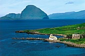 Denmark, Faroe Islands, Kirkjubour church and ruins