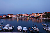 Harbor promenade in the evening, Supetar, Brac, Split-Dalmatia, Croatia