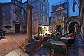Restaurants in old town, Korcula town, Korcula, Dubrovnik-Neretva County, Dalmatia, Croatia