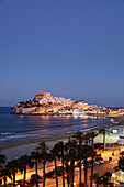 Old town with castle, Peniscola, Valencia, Costa del Azahar, Province Castello, Spain